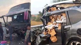 (Foto : Doc. Rofie) Kecelakaan di Tol Pekalongan