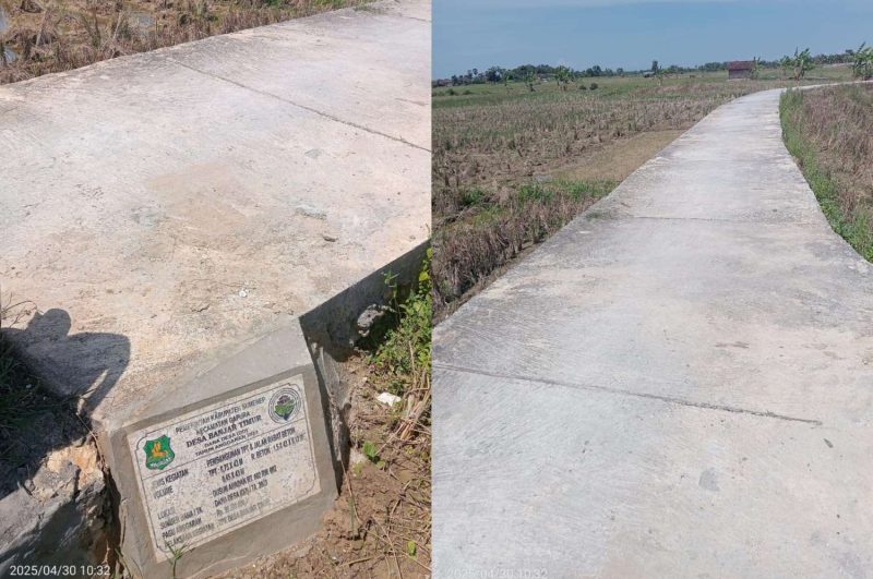 Pembangunan rabat beton dan TPT desa Banjar Timur. (Foto: Doc. TimesIN).