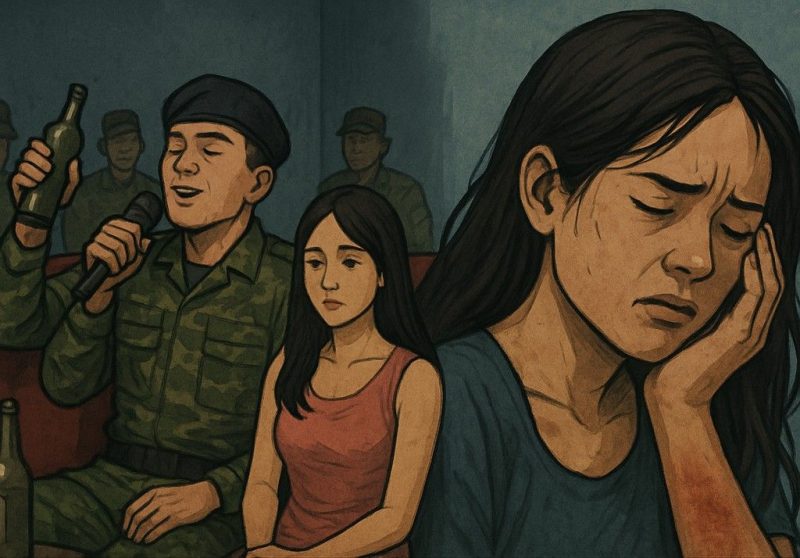 Ilustrasi seprang Wanita LC yang diduga mengalami penganiayaan dari oknum PM yang diduga merupakan simpanannya. (Foto: Doc. Ilustrasi by AI).