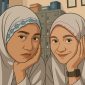 Sabbina Rizqiyatul Atiqoh dan Dewi warda kusuma (Mahasiswi Universitas KH Mukhtar Syafaat Blokagung Banyuwangi. (Ilustrasi by AI).