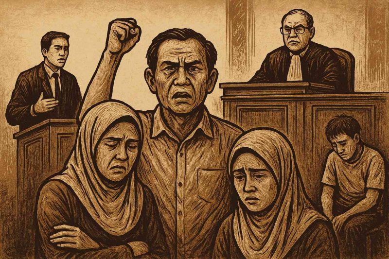 Ilustrasi keluarga korban laka mau di Sumenep mendesak Jaksa dan Hakim hukum berat pelaku.