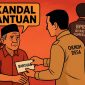 Ilustrasi pemberian bantuan oleh BPRS Bhakti Sumekar yang diduga disikat oknum aparatur desa Sogian, Ambunten.