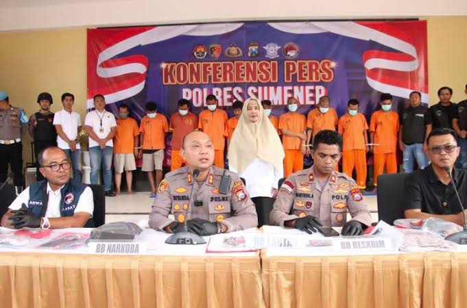 Polres Sumenep saat melakukan Konferensi Pers