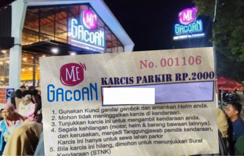 Foto: Karcis Parkir Mie Gacoan Sumenep 