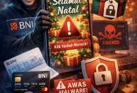 Foto: Ilustrasi modus penipuan digital menjelang Natal. Pelaku memanfaatkan ucapan hari raya palsu untuk mencuri data dan menguras rekening nasabah