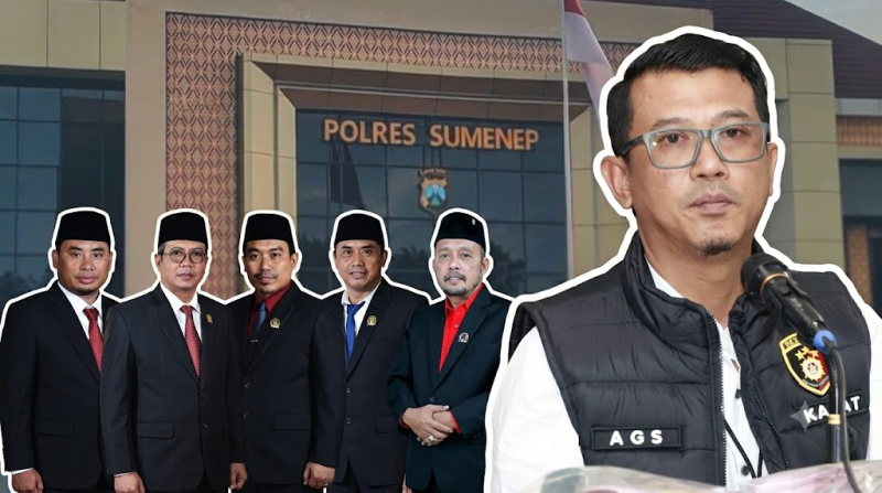 Foto: Kasat Reskrim Polres Sumenep AKP Agus Rusdiyanto (kanan) dan jajaran DPRD Sumenep (kiri).