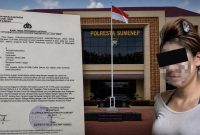 Foto: Oknum LC berinisial S yang wajahnya telah disamarkan, bersama Surat Tanda Penerimaan Laporan (STPL) di Polres Sumenep terkait dugaan pencemaran nama baik melalui media sosial