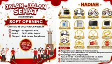 Foto: Poster JJS Central 88 Gold & Jewellery dengan hadiah utama paket umrah dan berbagai hadiah menarik lainnya di Arek Lancor Pamekasan.