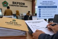 foto: Ilustrasi proses verifikasi perpanjangan kontrak PPPK Paruh Waktu oleh BKPSDM Kabupaten Pamekasan.