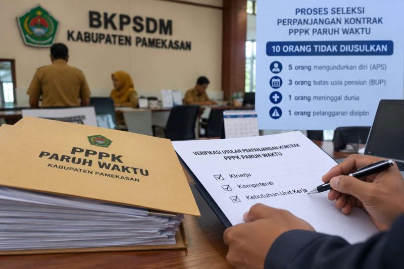 foto: Ilustrasi proses verifikasi perpanjangan kontrak PPPK Paruh Waktu oleh BKPSDM Kabupaten Pamekasan.