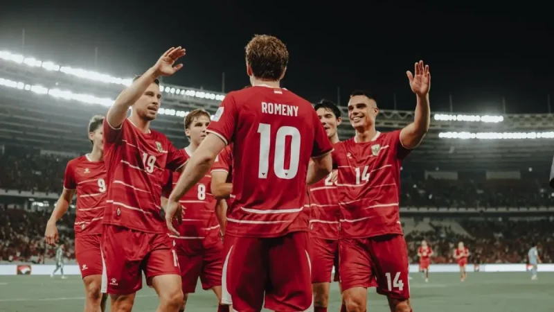 Keterangan foto:
Timnas Indonesia merayakan kemenangan atas Bangladesh di Stadion Utama Gelora Bung Karno (SUGBK), Jakarta, Kamis (1/10/2026). Indonesia menang telak 9-2 dan memastikan tiket ke final FIFA ASEAN Cup 2026.